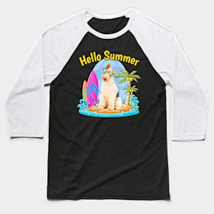 Hawaiian Wire Fox Terrier Dog Tropical FlSummer Baseball T-Shirt